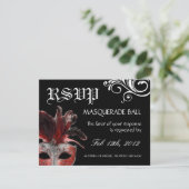 Masquerade Reply Cards RSVP Karte (Stehend Vorderseite)