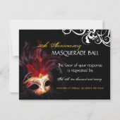 Masquerade Reply Cards RSVP Karte (Vorderseite)