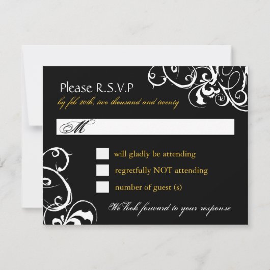 Masquerade Reply Cards RSVP Karte (Rückseite)