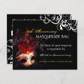Masquerade Reply Cards RSVP Karte (Vorne/Hinten)