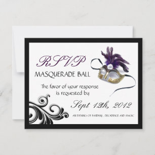 Masquerade Reply Cards RSVP Karte
