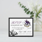 Masquerade Reply Cards RSVP Karte (Stehend Vorderseite)