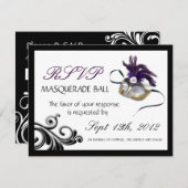 Masquerade Reply Cards RSVP Karte (Vorne/Hinten)