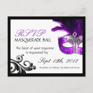 Masquerade Reply Cards RSVP Karte