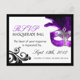 Masquerade Reply Cards RSVP Karte