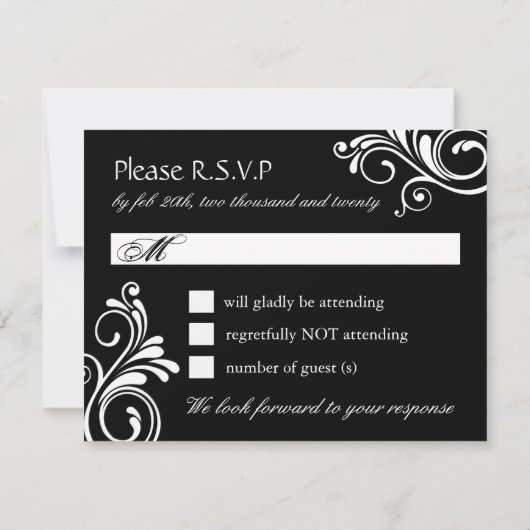 Masquerade Reply Cards RSVP Karte (Rückseite)