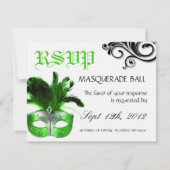 Masquerade Reply Cards RSVP Karte (Vorderseite)