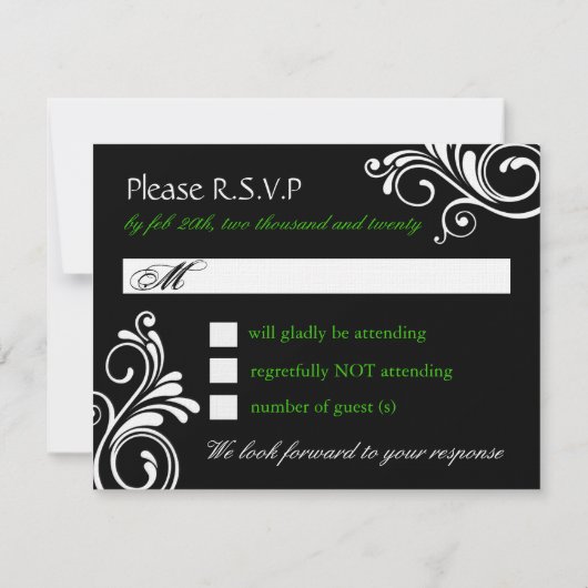 Masquerade Reply Cards RSVP Karte (Rückseite)