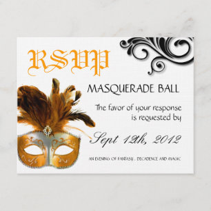 Masquerade Reply Cards RSVP Karte