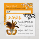 Masquerade Reply Cards RSVP Karte (Vorne/Hinten)
