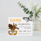 Masquerade Reply Cards RSVP Karte (Stehend Vorderseite)
