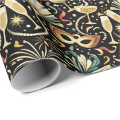 Masquerade Roaring Twenties New Year Pattern Geschenkpapier (Rolleneckpunkt)