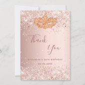 Masquerade Rose Gold Dank Karte (Vorderseite)