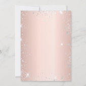 Masquerade Rose Gold Silber Glitzer Vip Einladung (Rückseite)