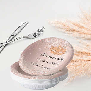 Masquerade Rose Goldmaske Geburtstagsparty Pappteller