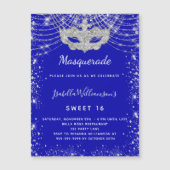 Masquerade Royal Blue Sweet 16 Einladungsmagnet Magnetkarte (Vorderseite)