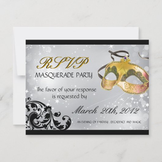 Masquerade RSVP-Karten RSVP Karte (Vorderseite)