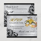 Masquerade RSVP-Karten RSVP Karte (Vorne/Hinten)