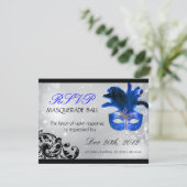 Masquerade RSVP-Karten RSVP Karte (Stehend Vorderseite)