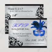 Masquerade RSVP-Karten RSVP Karte (Vorne/Hinten)