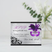 Masquerade RSVP-Karten RSVP Karte (Stehend Vorderseite)