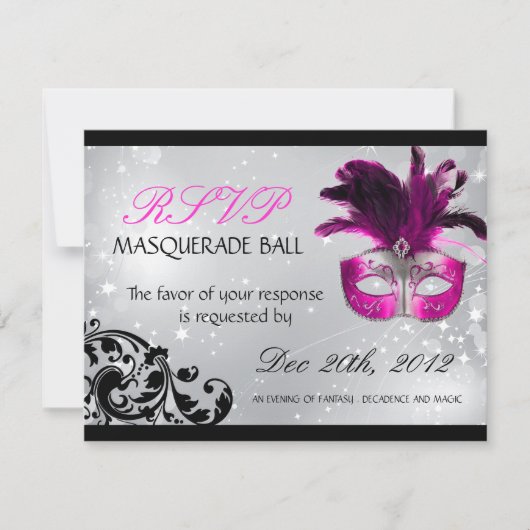 Masquerade RSVP-Karten RSVP Karte (Vorderseite)