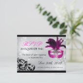 Masquerade RSVP-Karten RSVP Karte (Stehend Vorderseite)