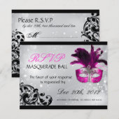 Masquerade RSVP-Karten RSVP Karte (Vorne/Hinten)