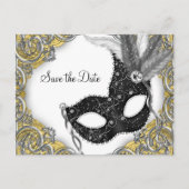 Masquerade Save the Date Ankündigungspostkarte (Vorderseite)