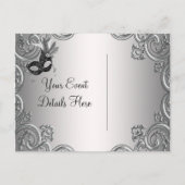 Masquerade Save the Date Ankündigungspostkarte (Rückseite)