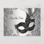 Masquerade Save the Date Ankündigungspostkarte (Vorderseite)