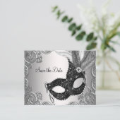 Masquerade Save the Date Ankündigungspostkarte (Stehend Vorderseite)