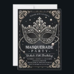 Masquerade Schwarz-weiß Geburtstag Einladung Party<br><div class="desc">Masquerade Schwarz-weiß Geburtstag Einladung Party</div>