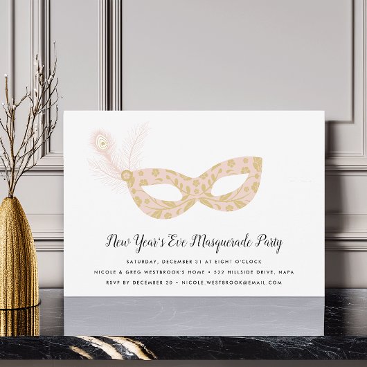 Masquerade Silvester-Party Einladung