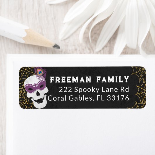 Masquerade Skull Halloween Rücksendeadresse (Insitu)