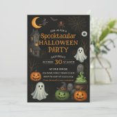 Masquerade Spooktacular Halloween-Party laden Einladung (Stehend Vorderseite)