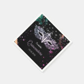 Masquerade, Stars Chic Masque Quinceañera Serviette (Ecke)