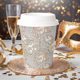 Masquerade Sweet 16 Bead Masken Rose Gold ID1032 Pappbecher