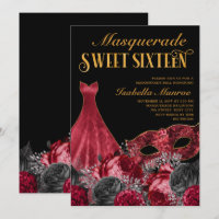 Masquerade Sweet 16 Black Red Gold 16. Geburtstag