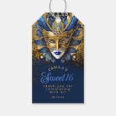 Masquerade Sweet 16 Blue Gold V2 ID1032 Geschenkanhänger (Vorderseite)