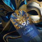 Masquerade Sweet 16 Blue Gold V2 ID1032 Geschenkanhänger