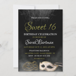 Masquerade Sweet 16 Einladung