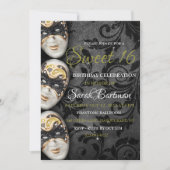 Masquerade Sweet 16 Einladung (Vorderseite)