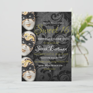 Masquerade Sweet 16 Einladung