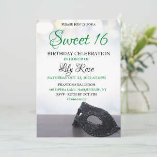 Masquerade Sweet 16 Einladung