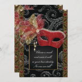 Masquerade Sweet 16 Party, Mis Quince Anos Einladung (Vorne/Hinten)