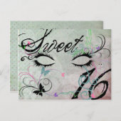 Masquerade Sweet 16 Postcard Einladungspostkarte (Vorne/Hinten)