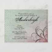 Masquerade Sweet 16 Postcard Einladungspostkarte (Rückseite)