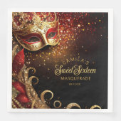 Masquerade Sweet 16 Red Gold ID1032 Serviette (Vorderseite)
