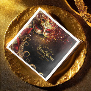 Masquerade Sweet 16 Red Gold ID1032 Serviette